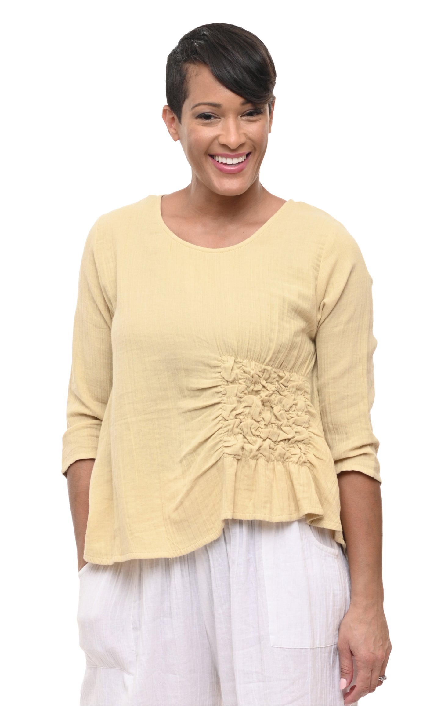 FINAL SALE VCG365 Olga Top in Saffron*
