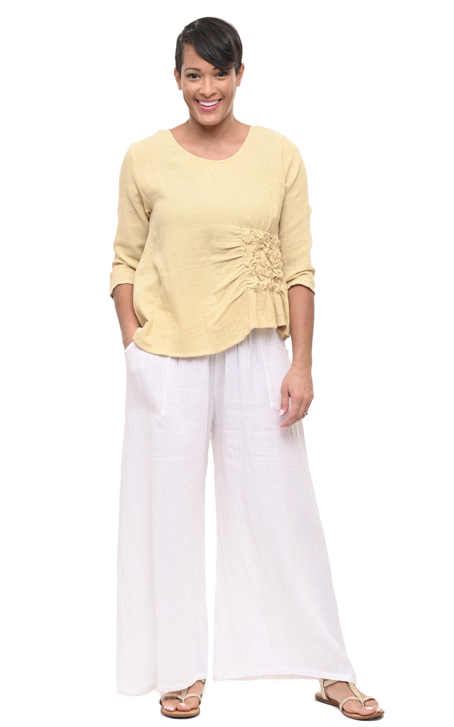 FINAL SALE VCG365 Olga Top in Saffron*