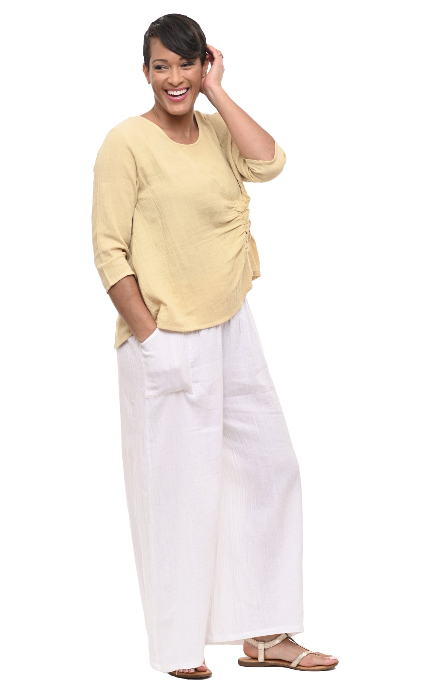FINAL SALE VCG365 Olga Top in Saffron*