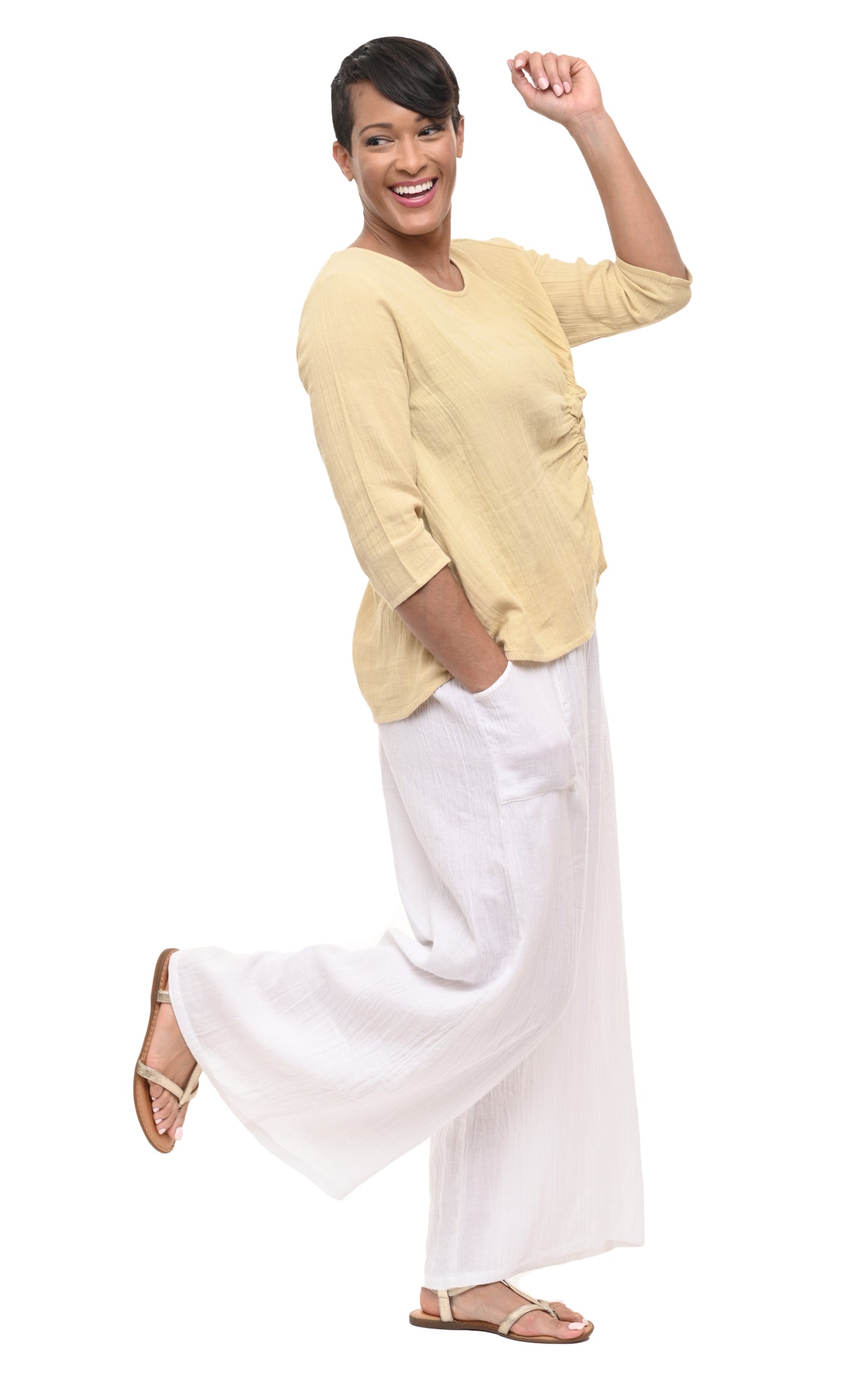 FINAL SALE VCG365 Olga Top in Saffron*