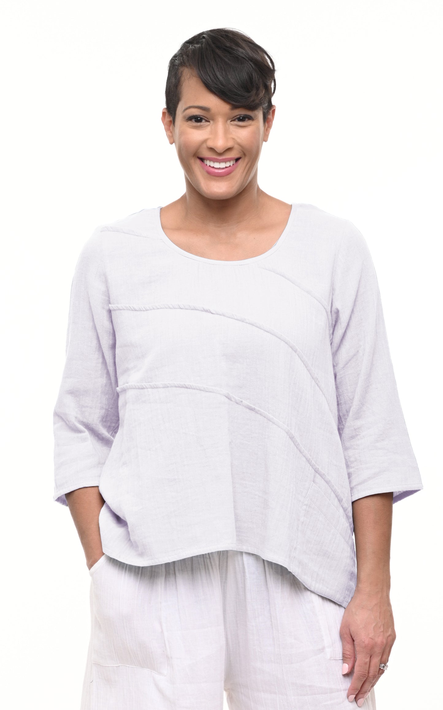FINAL SALE VCG431 Adeline Pullover Top in White*