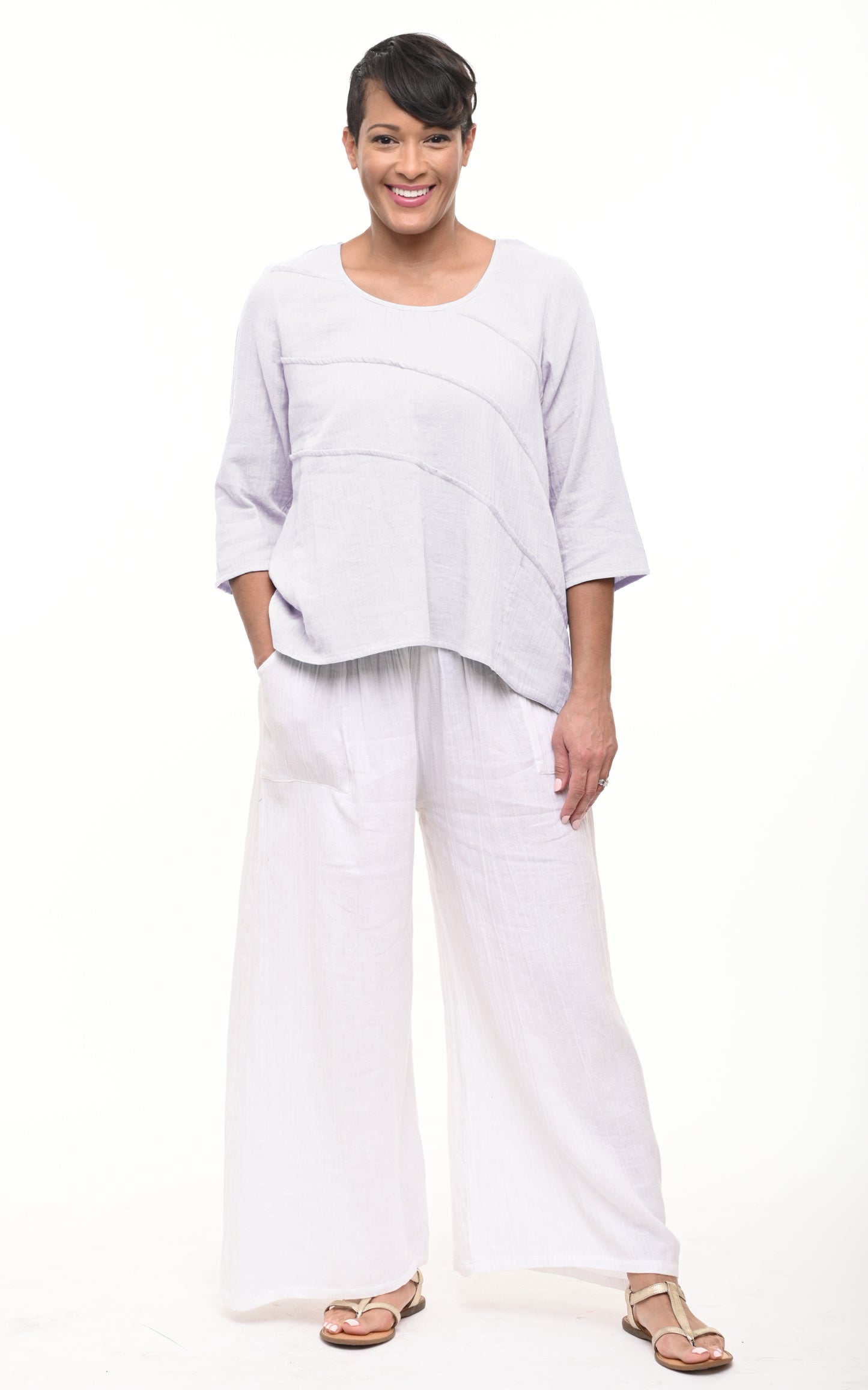 FINAL SALE VCG431 Adeline Pullover Top in White*