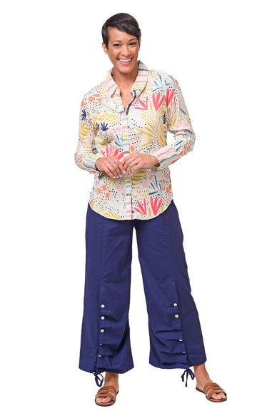 Tulip Gretchen Womens Button Down Shirt in Whimsy Large