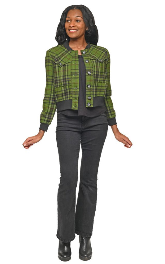 CV1226 Bobbi Bomber Jacket in Belfast Flannel*
