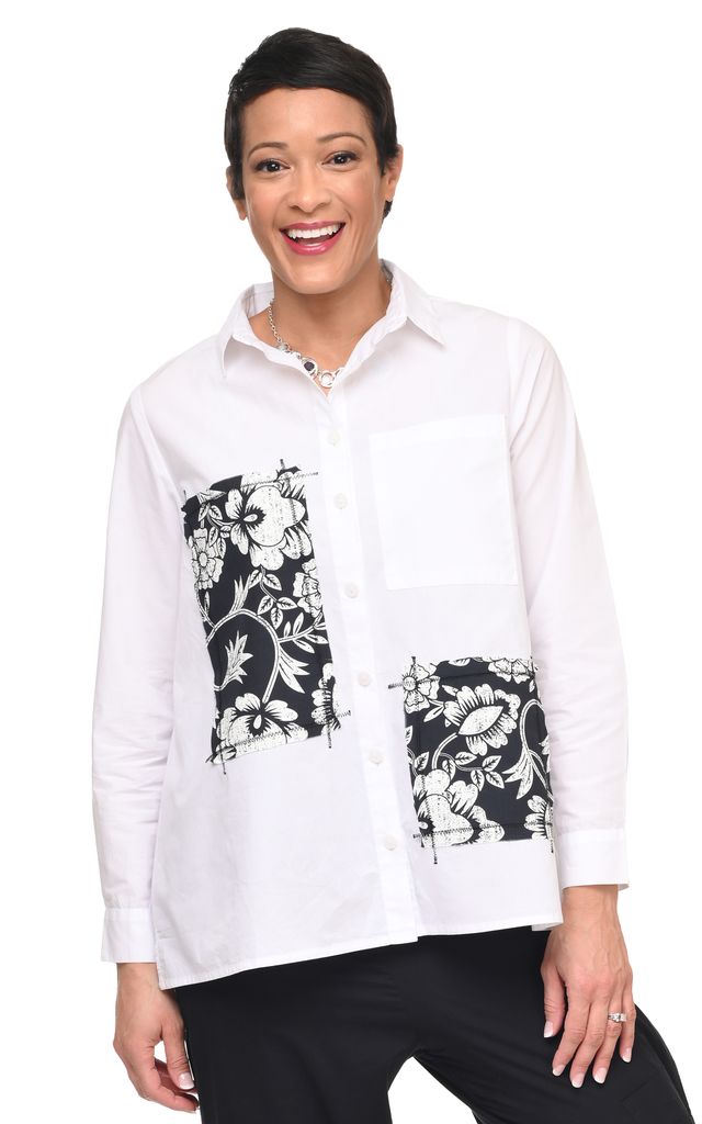CV1212 Hadley Blouse in White & Harvest Floral*
