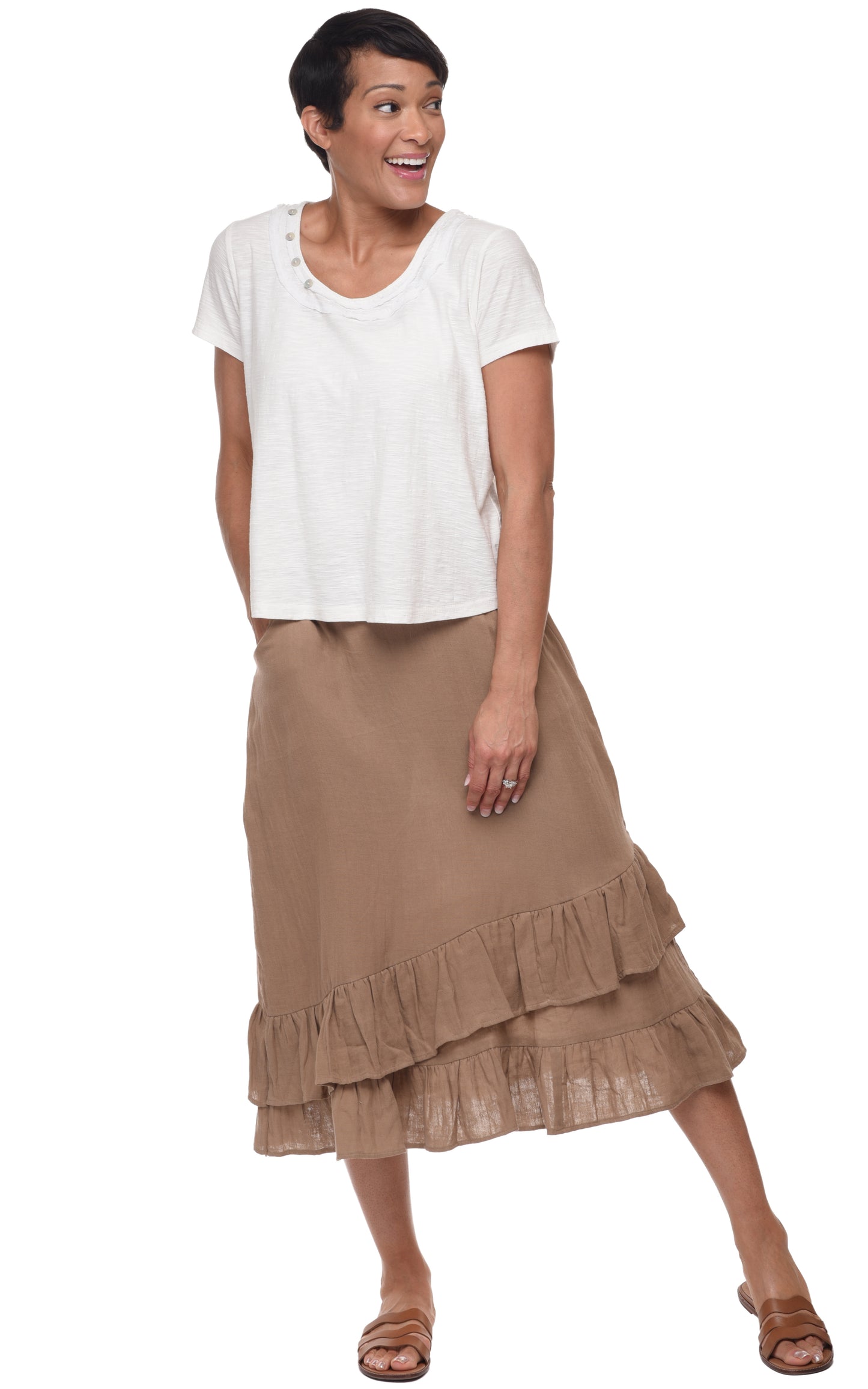 FINAL SALE VCG652 Erika Skirt in Sand*