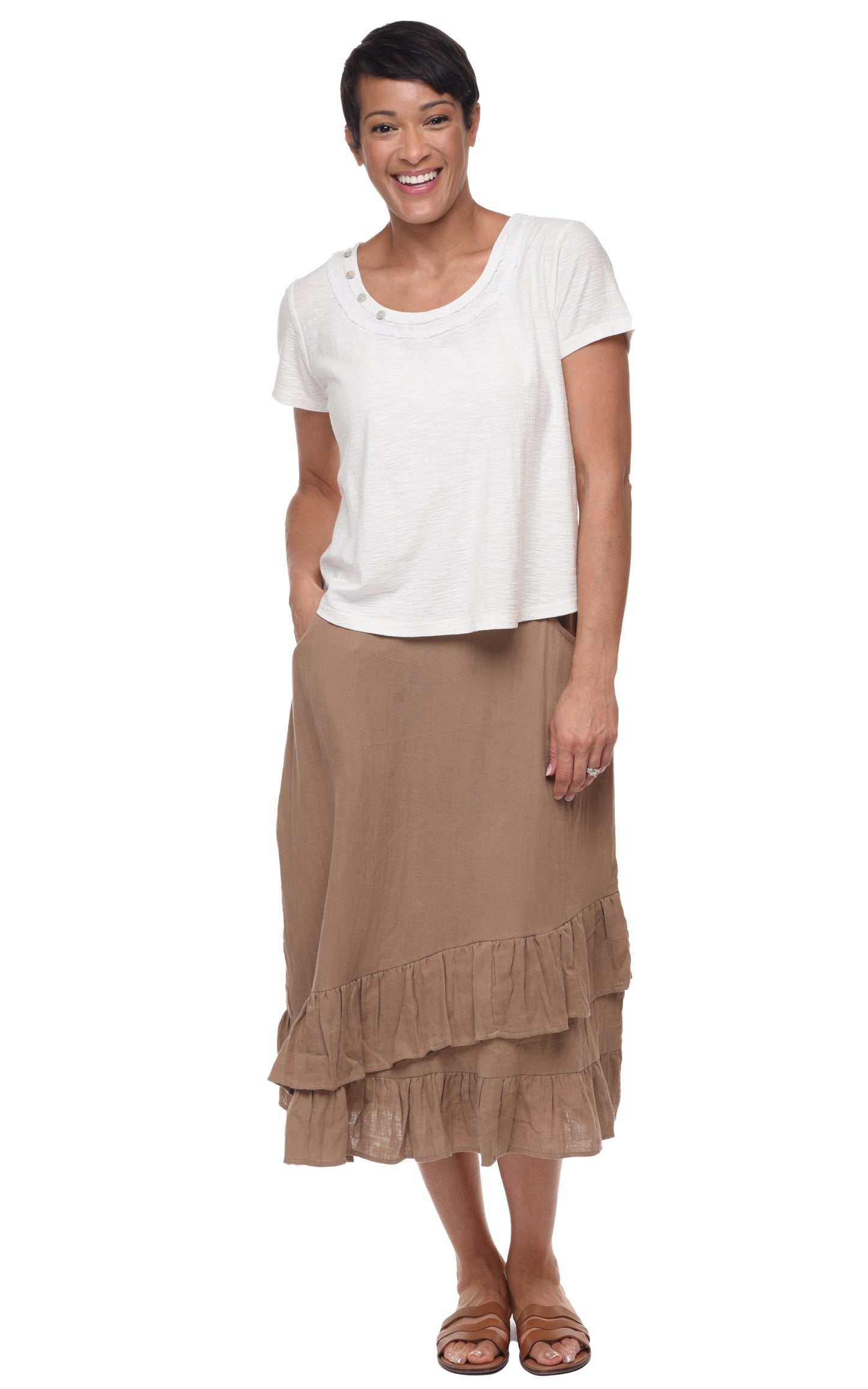 FINAL SALE VCG652 Erika Skirt in Sand*