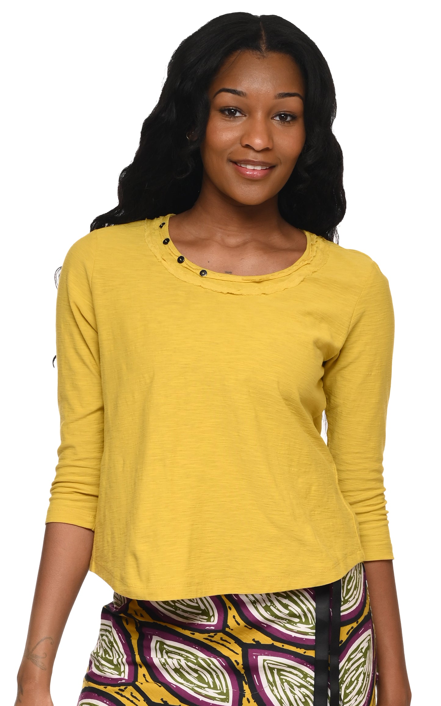 CS123 Bowen Top in Oil Yellow*