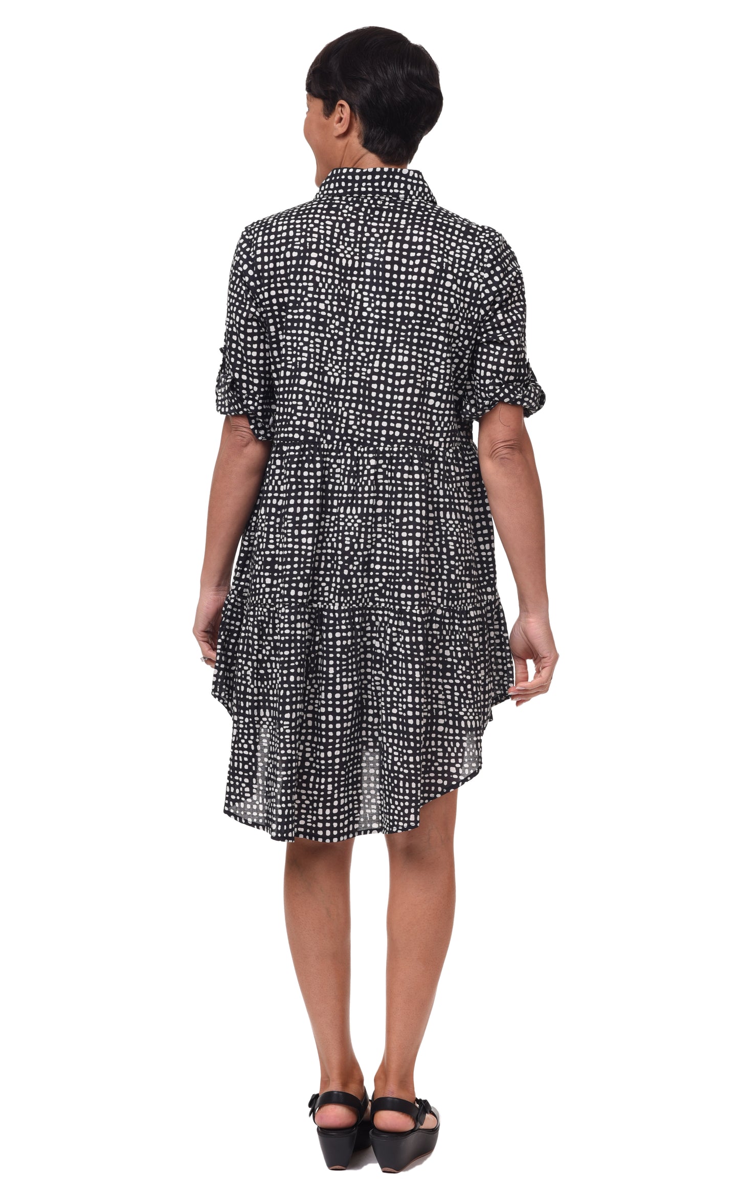 FINAL SALE CV1013 Celine Dress in Black Dots*
