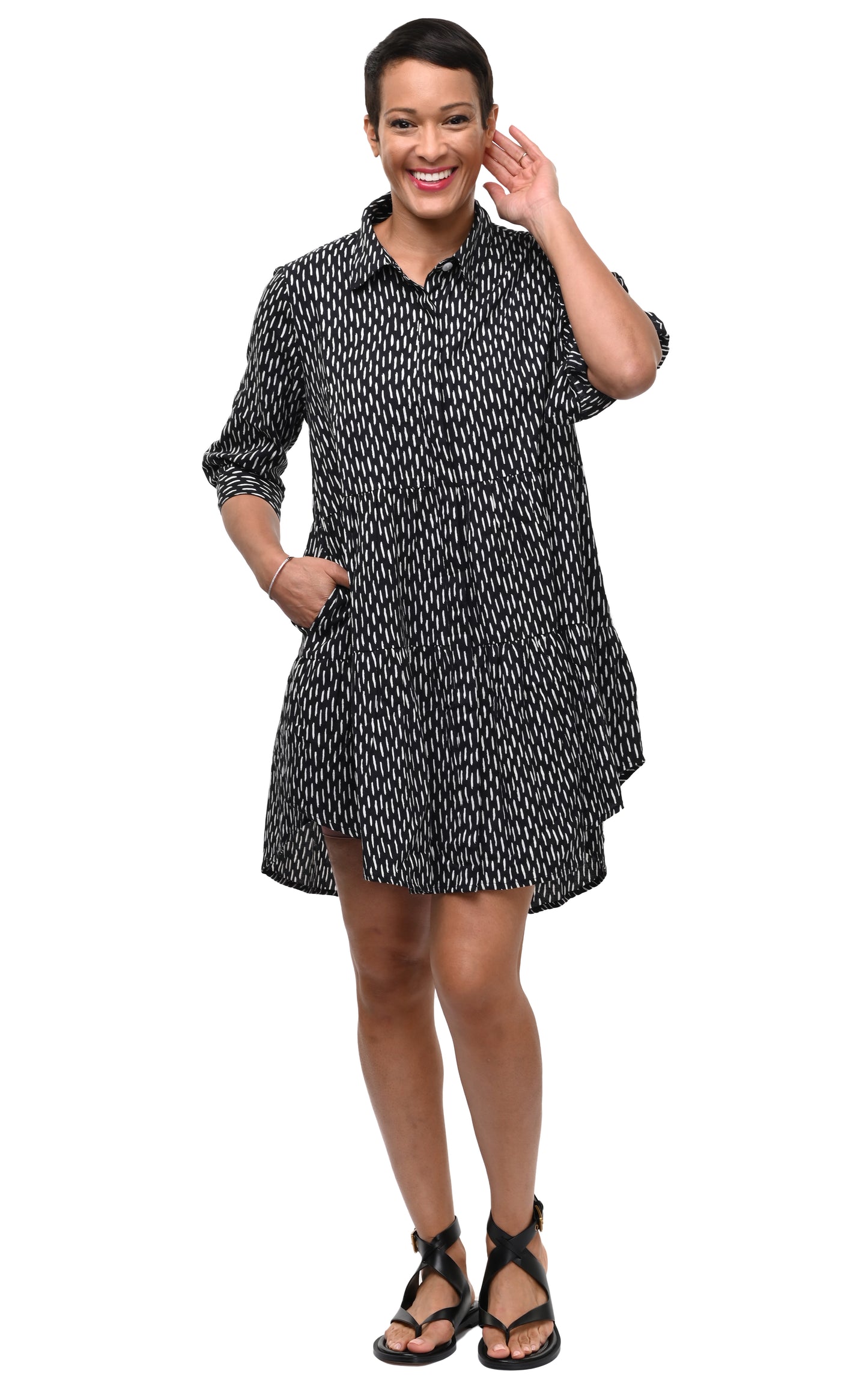 CV1013 Celine Dress in Dashed Lines*