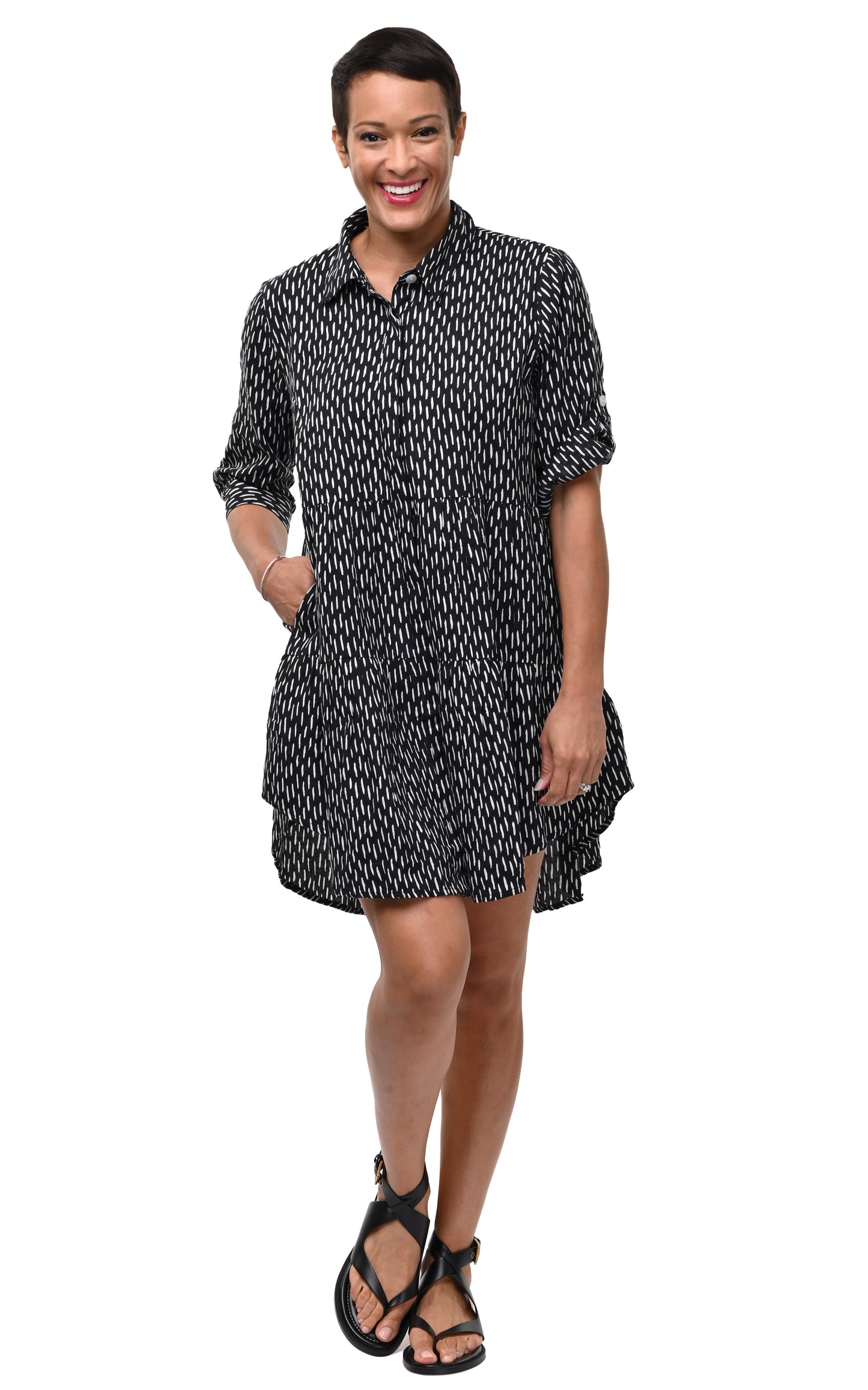 CV1013 Celine Dress in Dashed Lines*