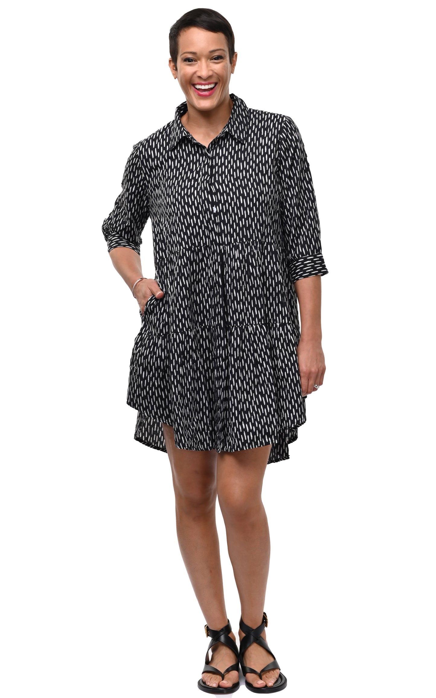 CV1013 Celine Dress in Dashed Lines*