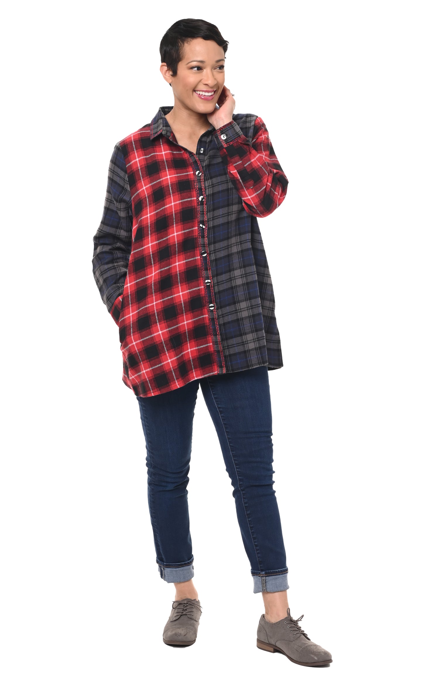 FINAL SALE CV1040 Delma in Multi Flannel*
