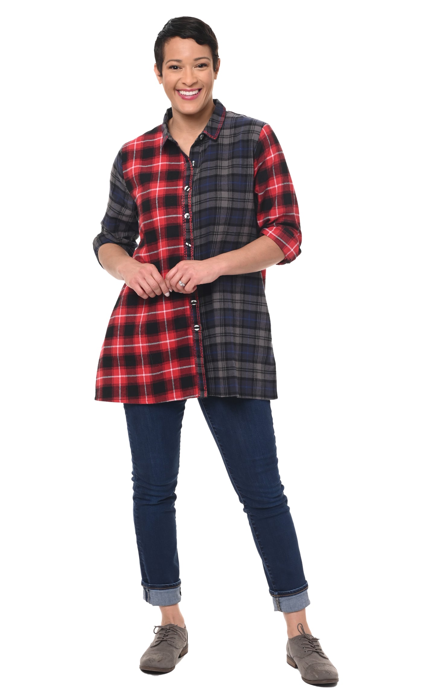 FINAL SALE CV1040 Delma in Multi Flannel*