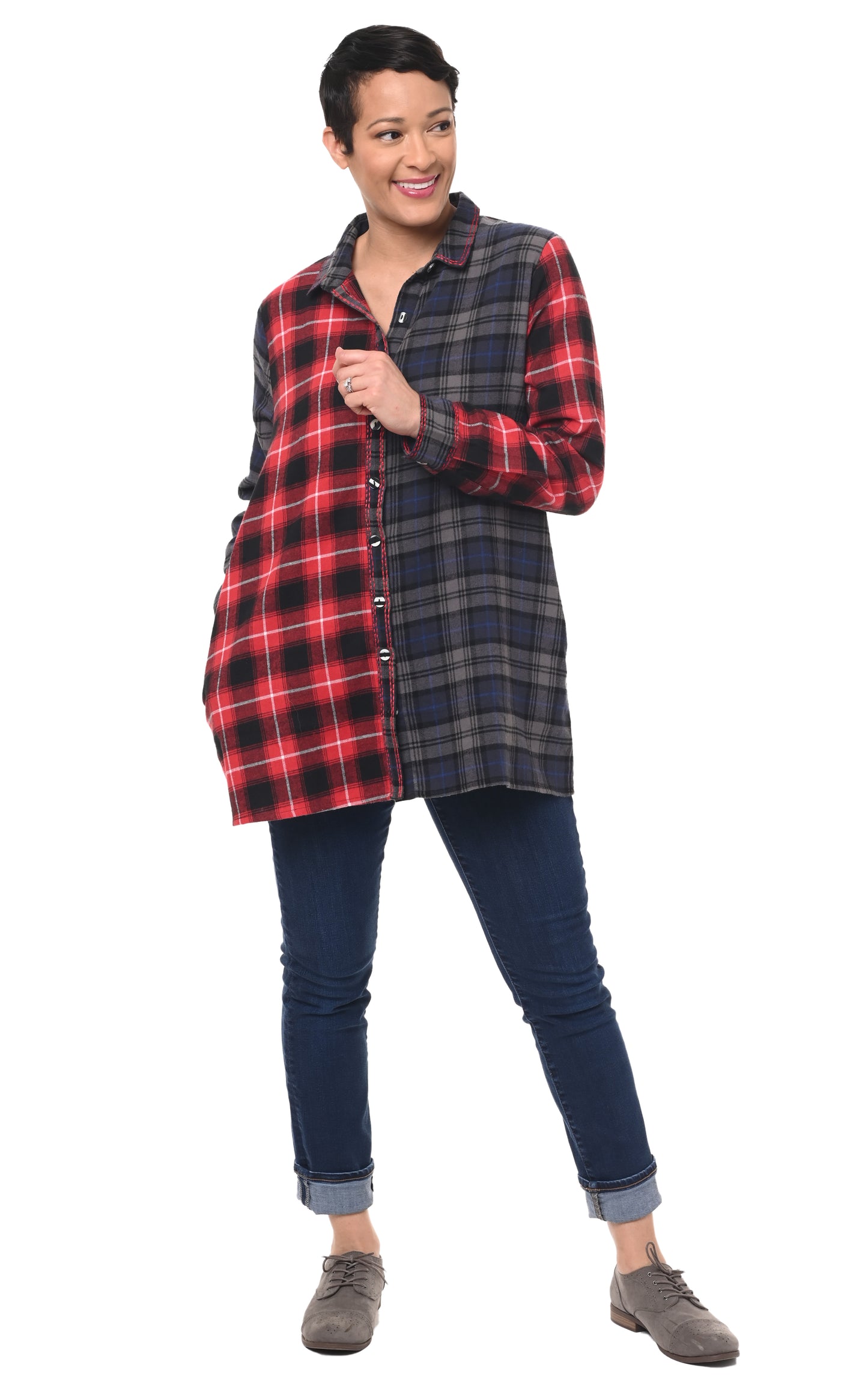 FINAL SALE CV1040 Delma in Multi Flannel*
