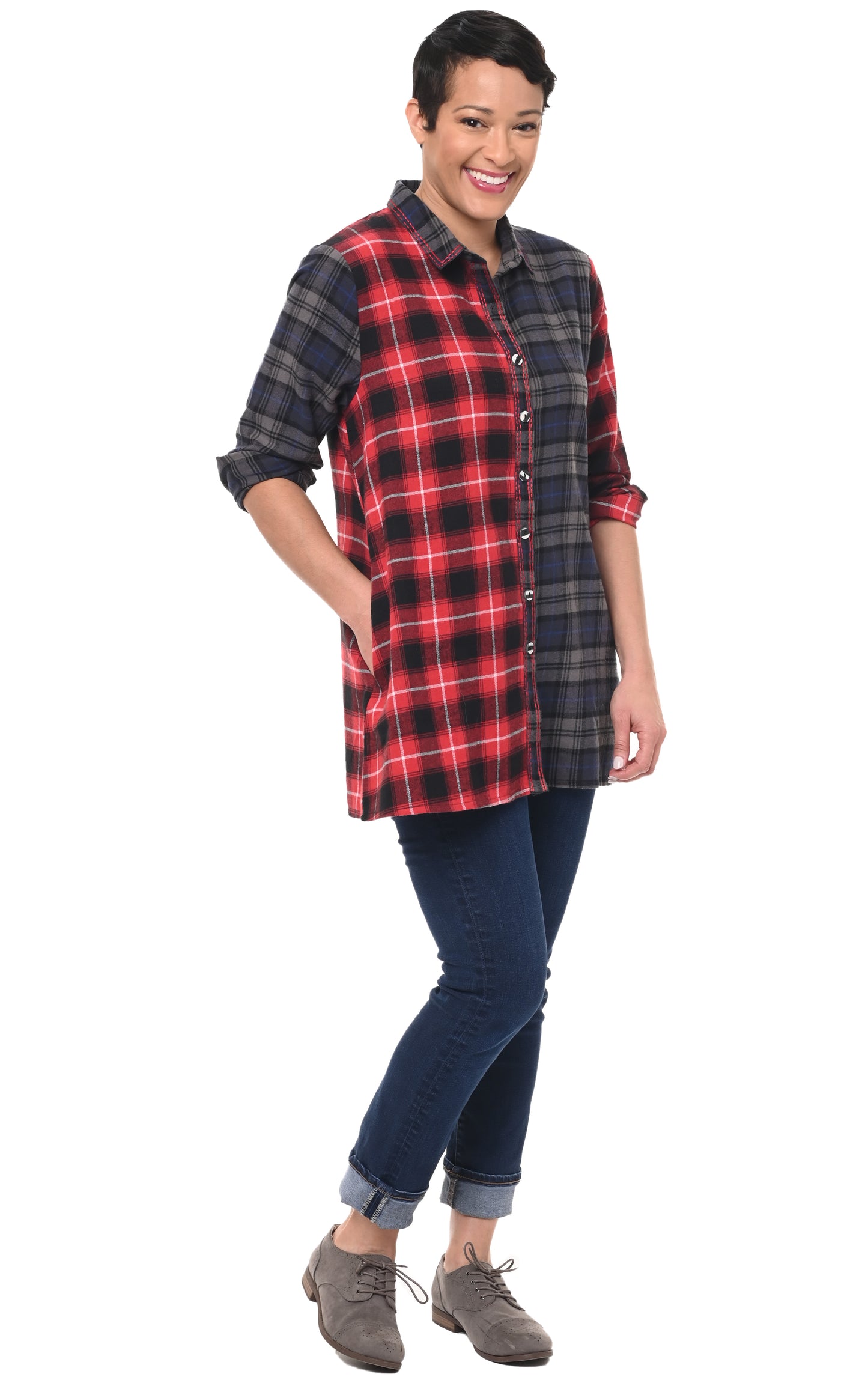FINAL SALE CV1040 Delma in Multi Flannel*