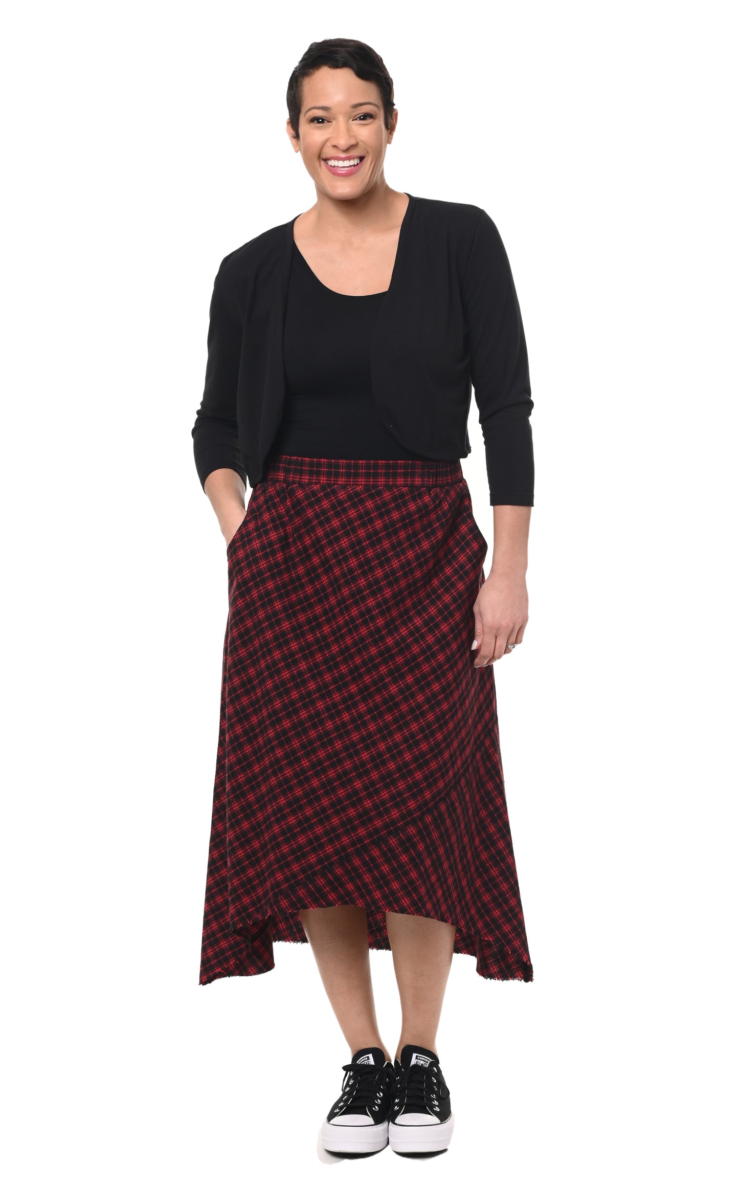 FINAL SALE CV1055 Kenji Skirt in Plaid