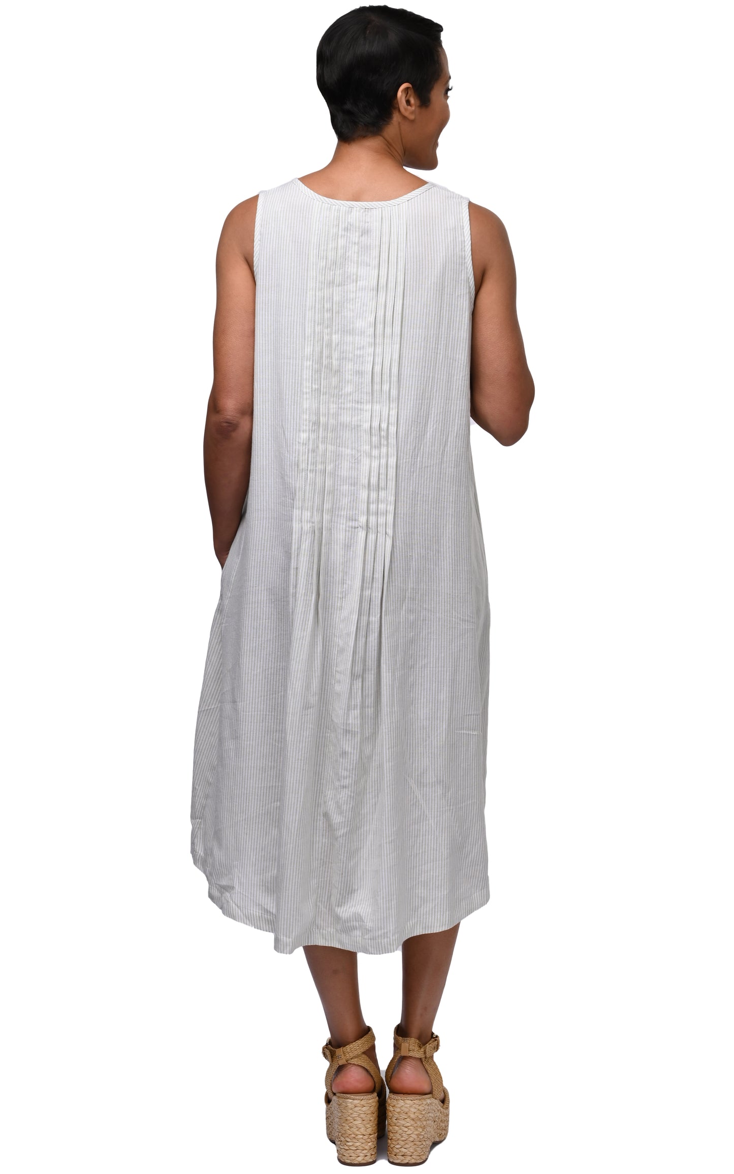 CV1069 Lennon Dress in Sage Stripe*