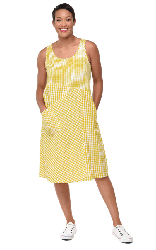 FINAL SALE CV1070 Dawson Dress in Goldfish Checks*