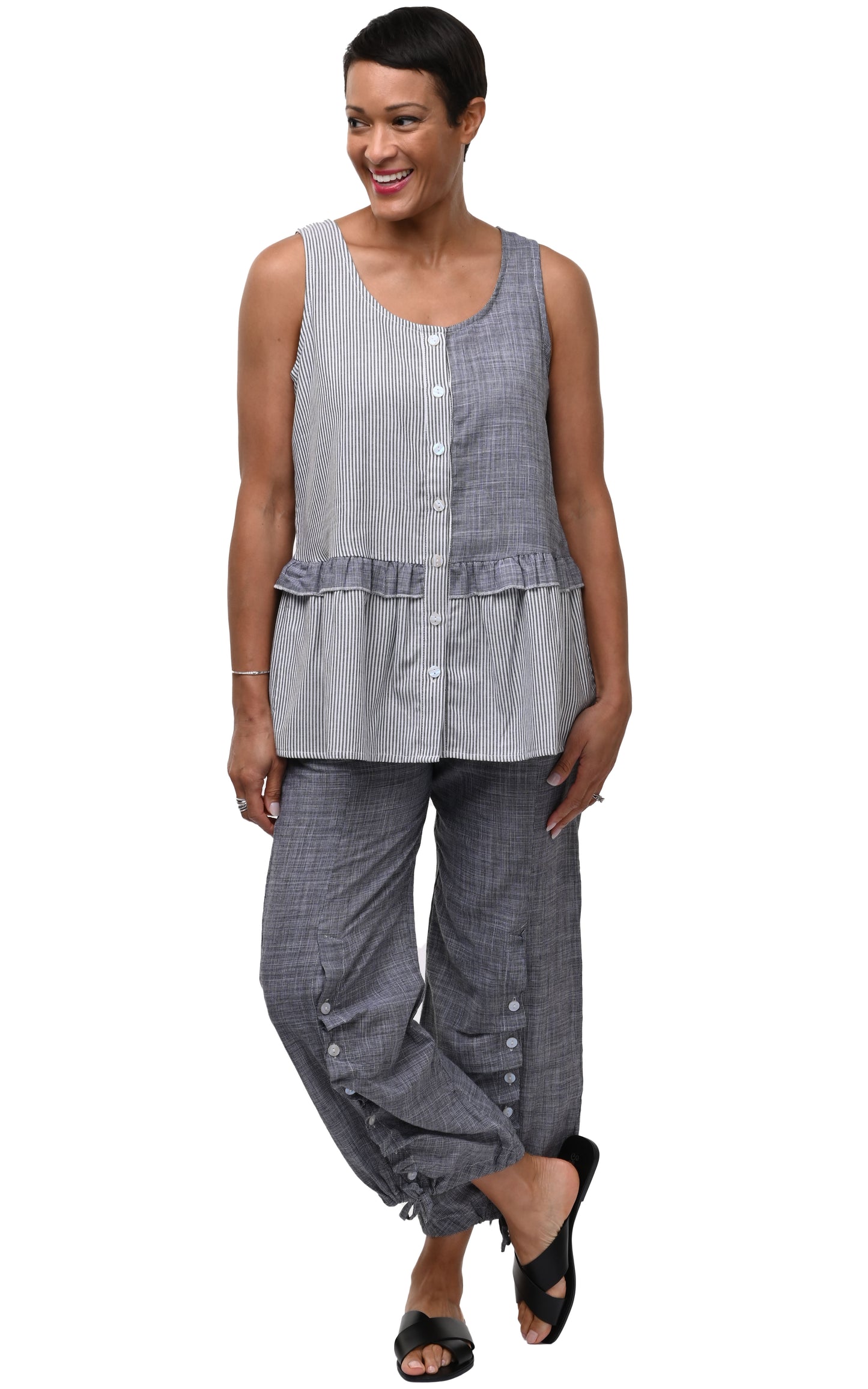 CV21 Scooter Pant in Black Mini Check*