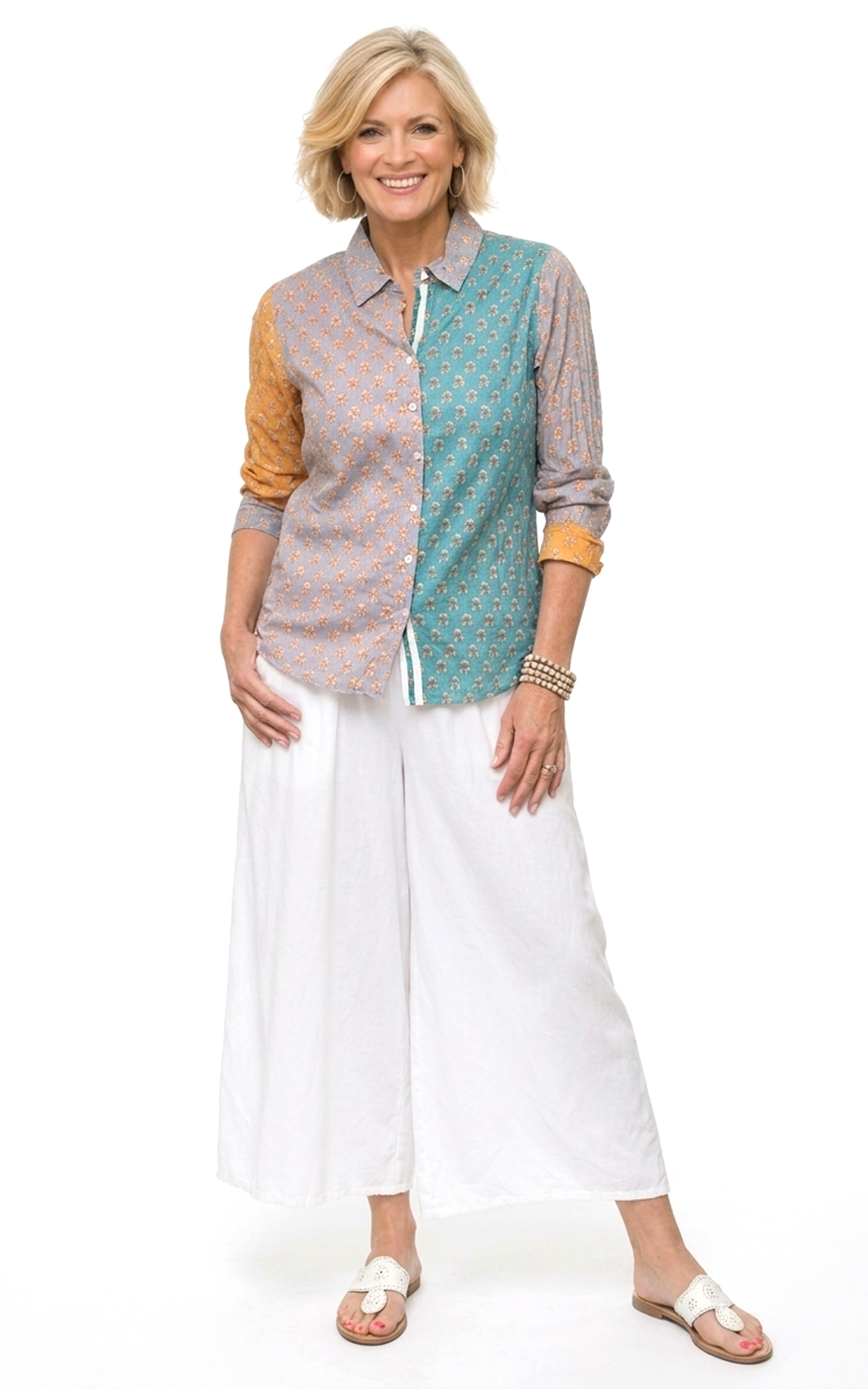 FINAL SALE CV1087 Gretchen Button Down in Gingko*