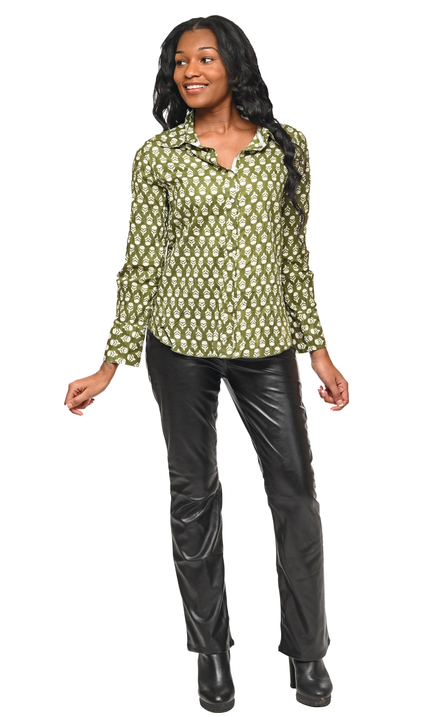 CV1087 Gretchen Button Down in Acorns*