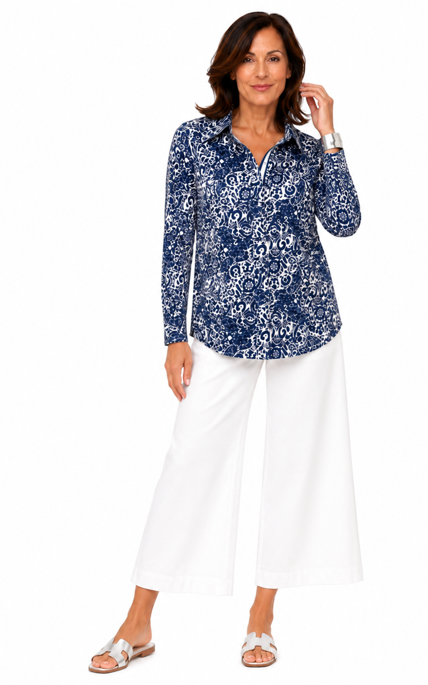 FINAL SALE CV1087 Gretchen Button Down in Huron**
