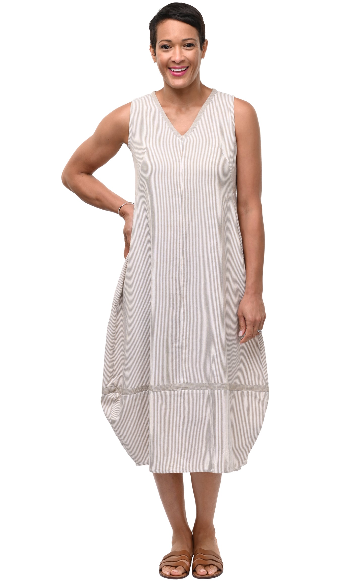 CV1088 Patton Dress in Crockery Stripe*