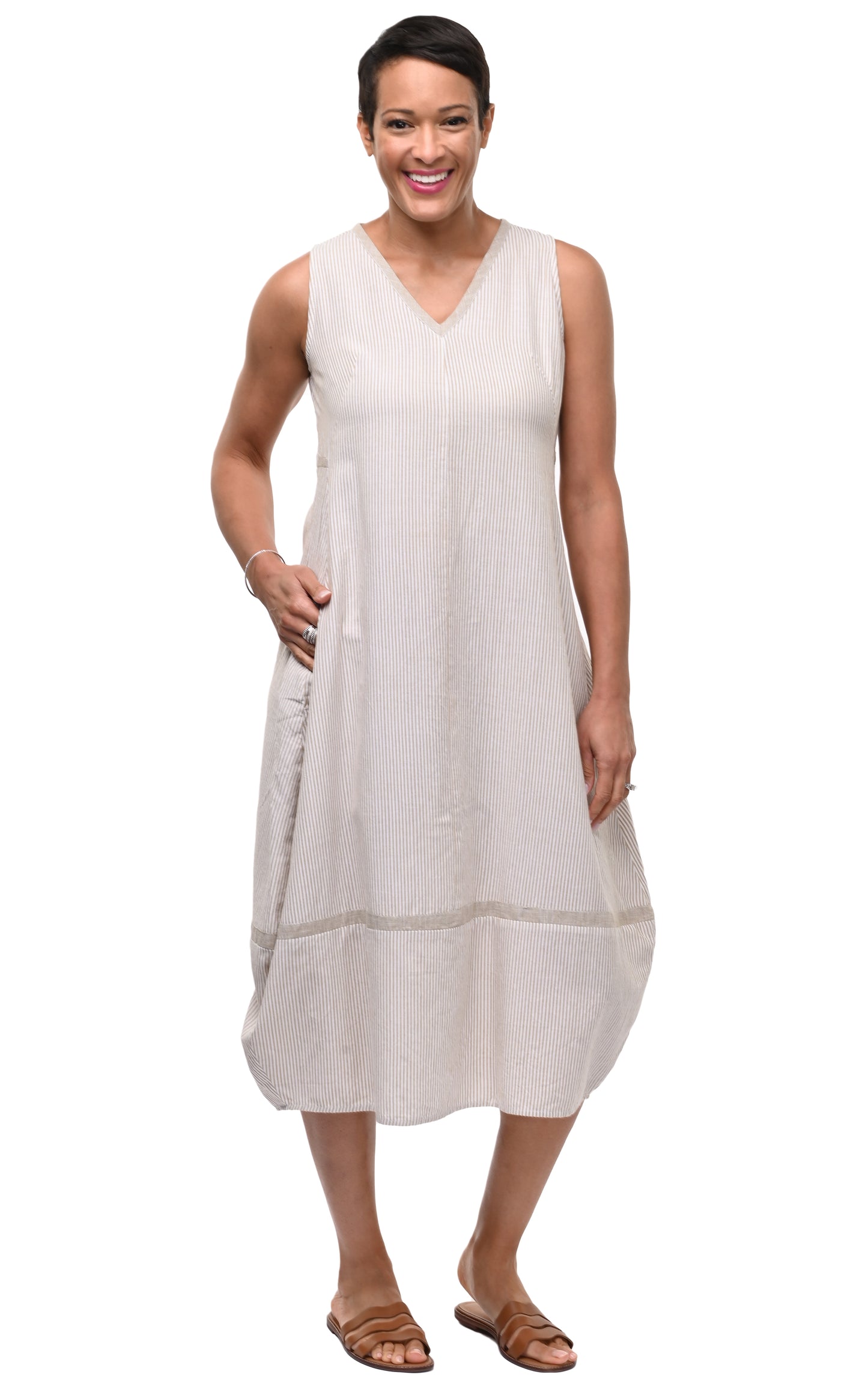 CV1088 Patton Dress in Crockery Stripe*