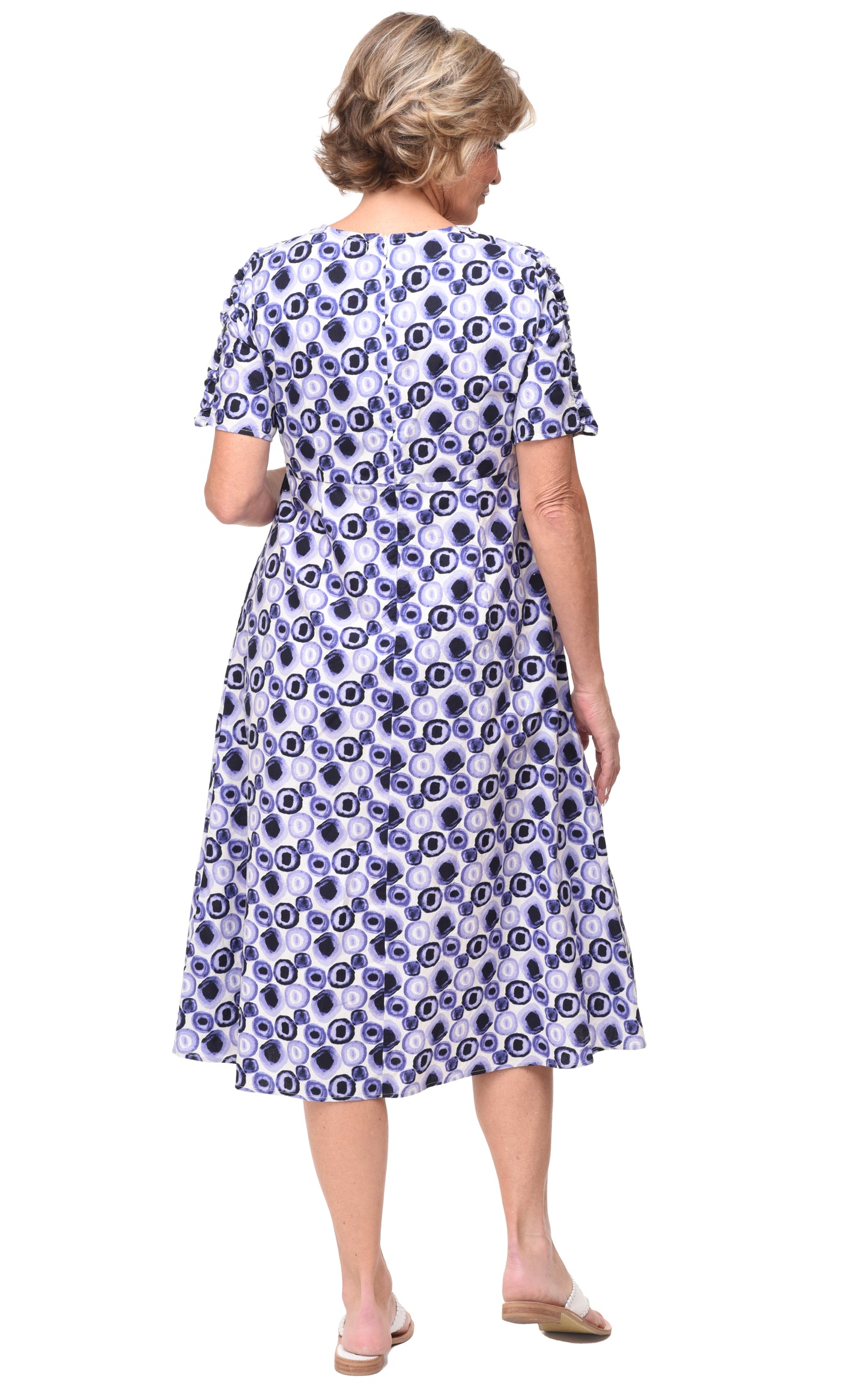 FINAL SALE CV1094 Genevieve Dress in Iris Poppers*