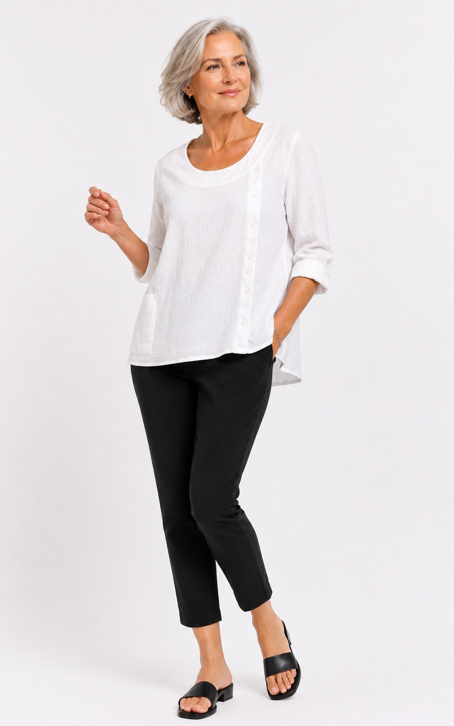 FINAL SALE CV1096 Willis Pullover in White Check*
