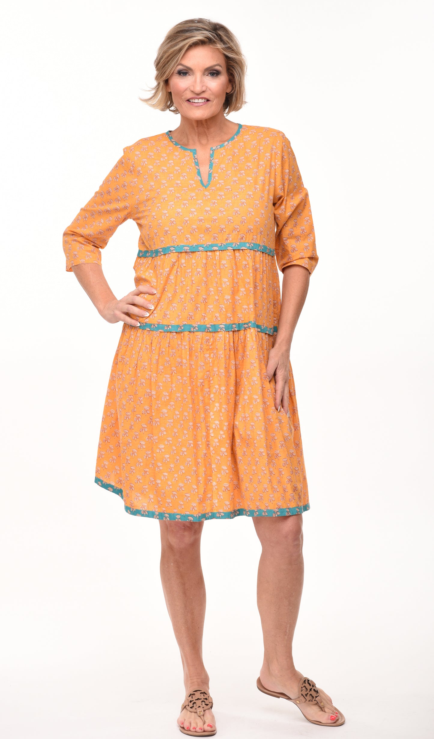 FINAL SALE CV1109 Hayley Dress in Saffron*