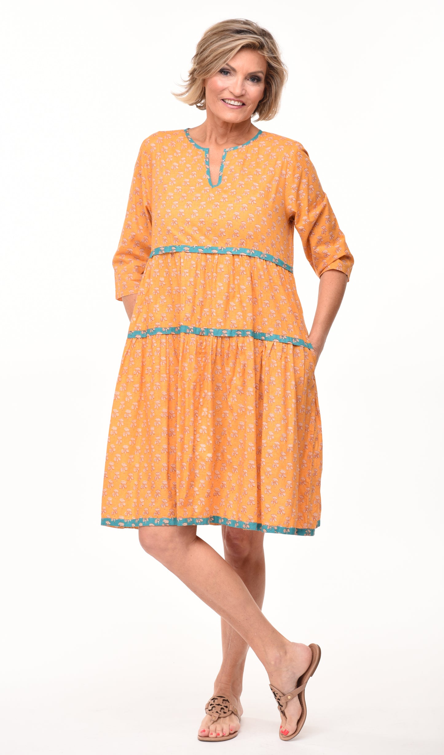 FINAL SALE CV1109 Hayley Dress in Saffron*