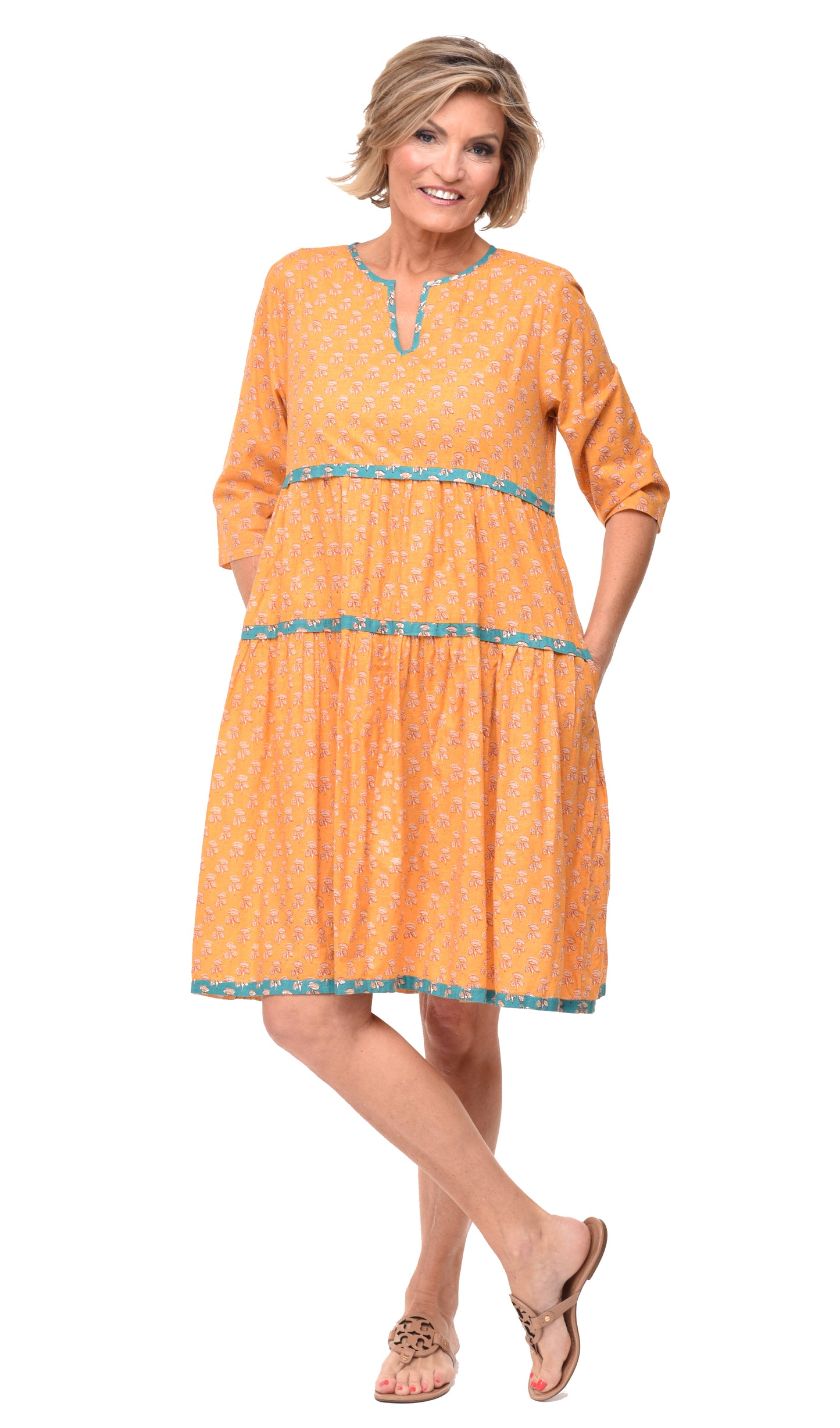 FINAL SALE CV1109 Hayley Dress in Saffron*