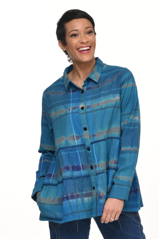 FINAL SALE CV1153 Alicia Top in Rehoboth Flannel*