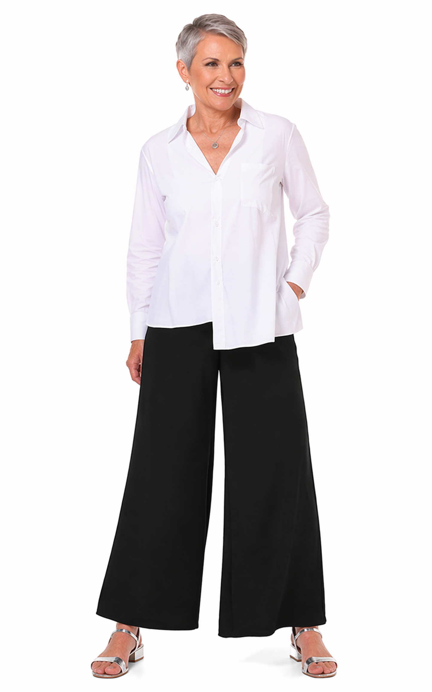 FINAL SALE CV1156 Opera Blouse in White*