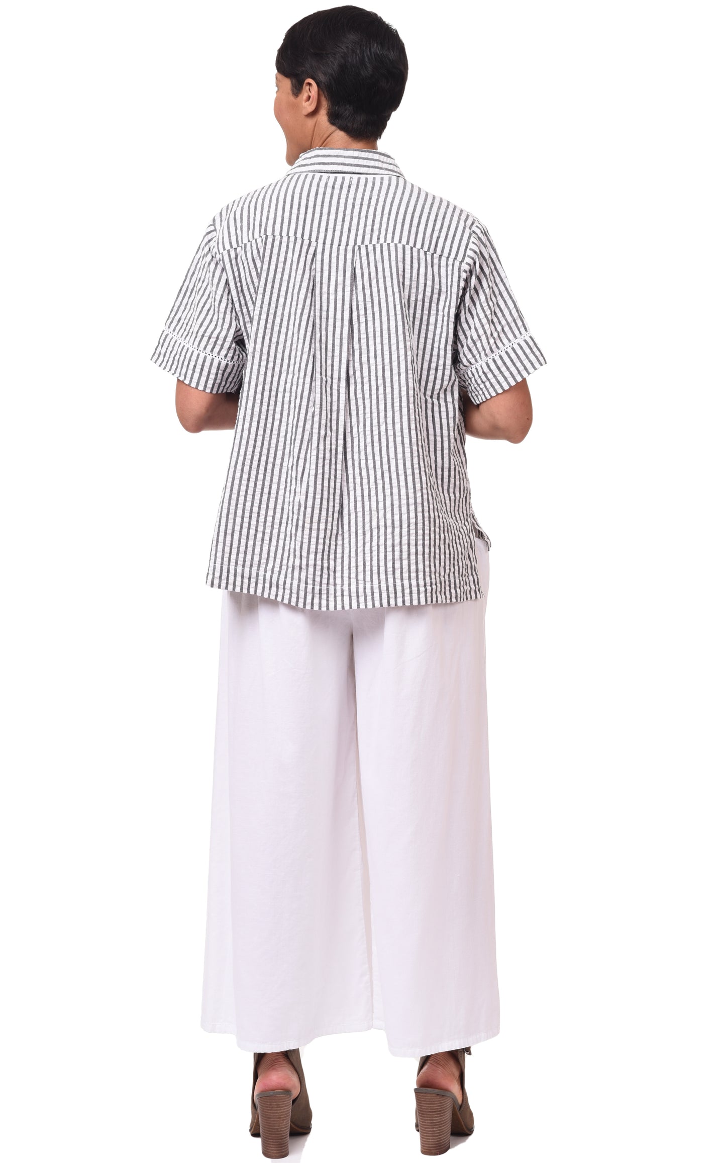 CV115 Palazzo Pant in White