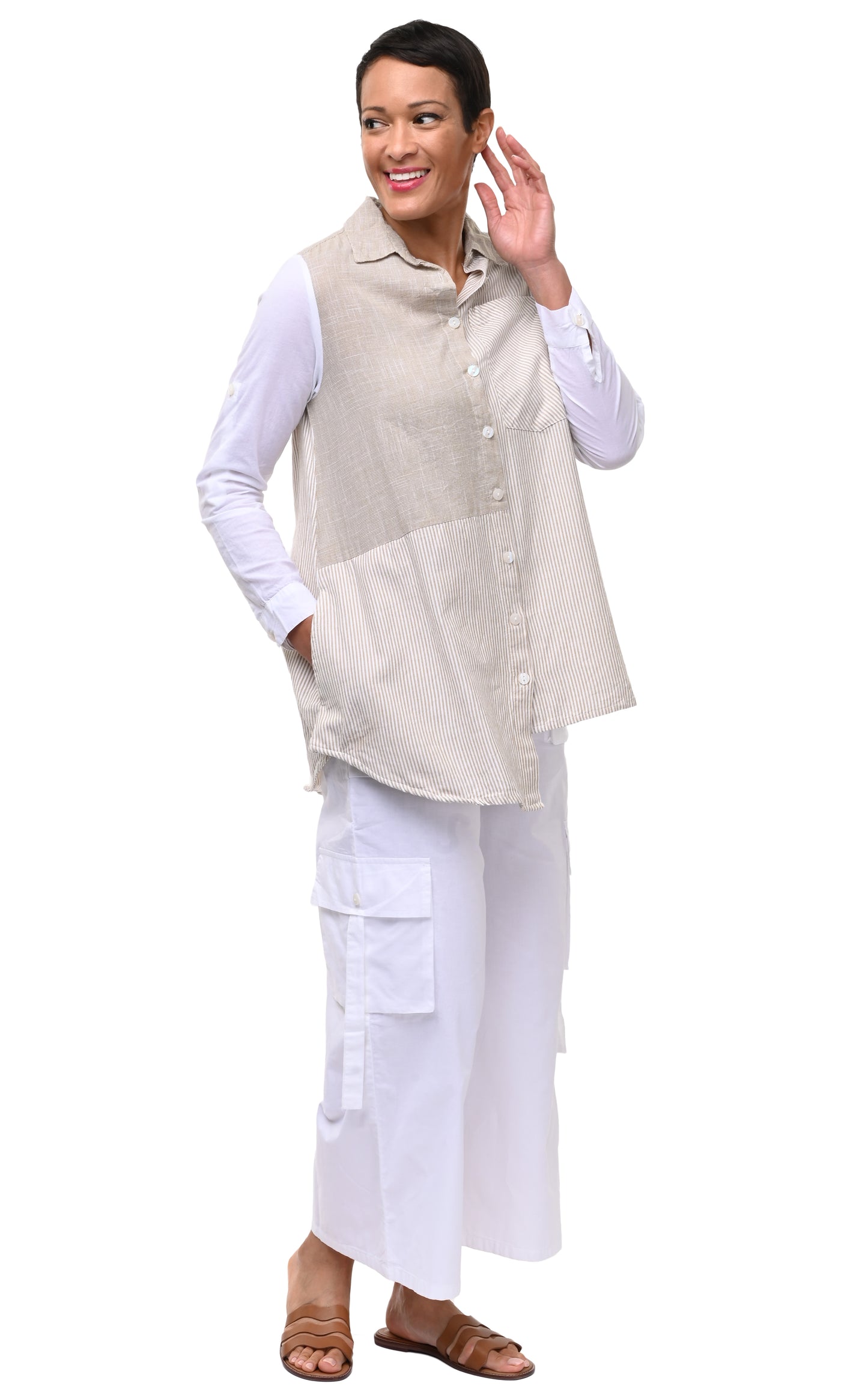CV1178 Cooper Button Down in Crockery Stripe*