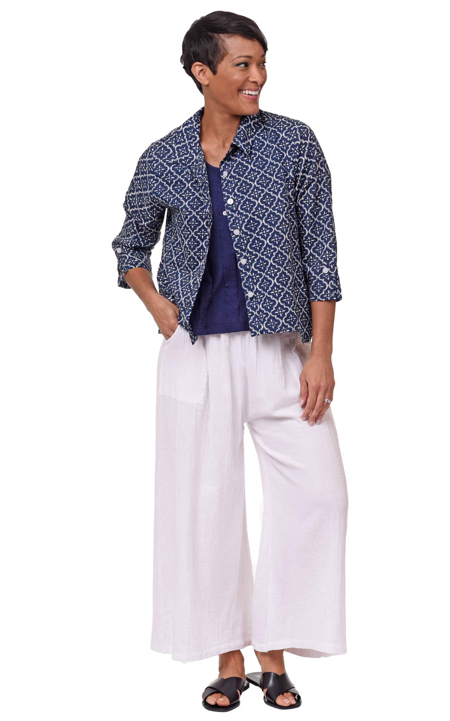 CV115 Palazzo Pant in White