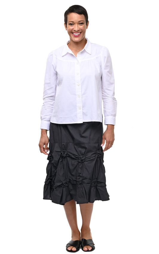 CV1192 Sadie Blouse in White w/ White Buttons*