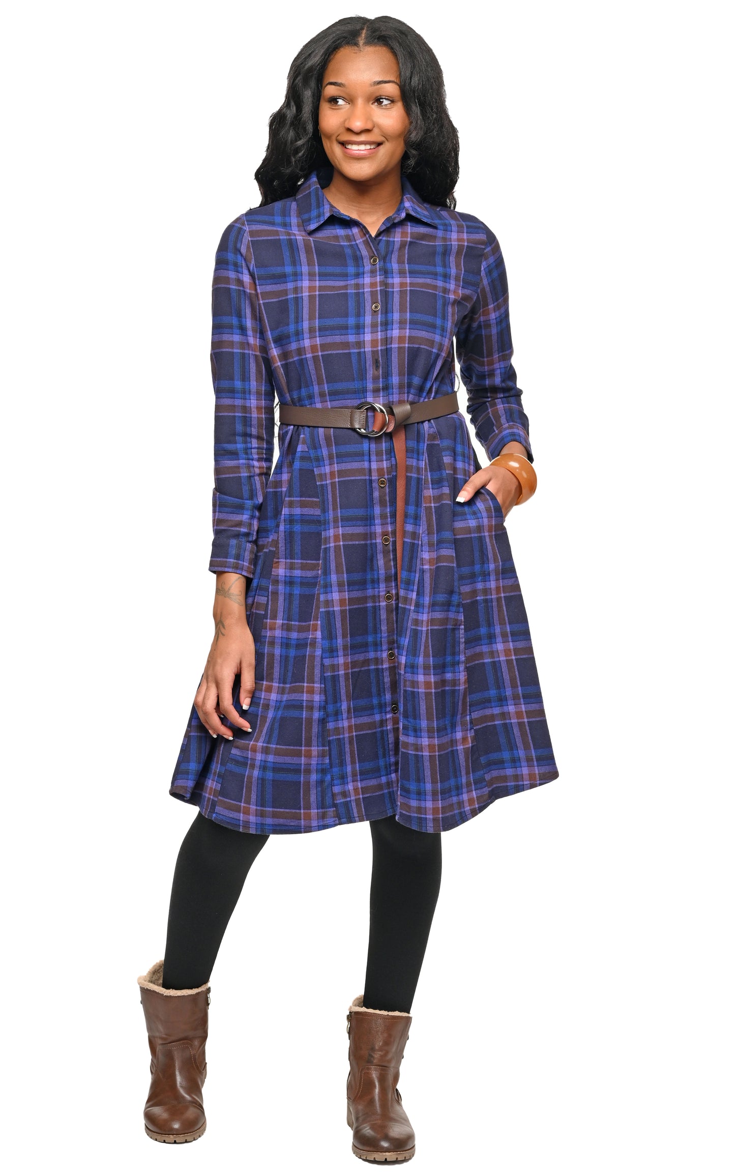 FINAL SALE CV1208 Sheridan Dress in Munich Flannel *