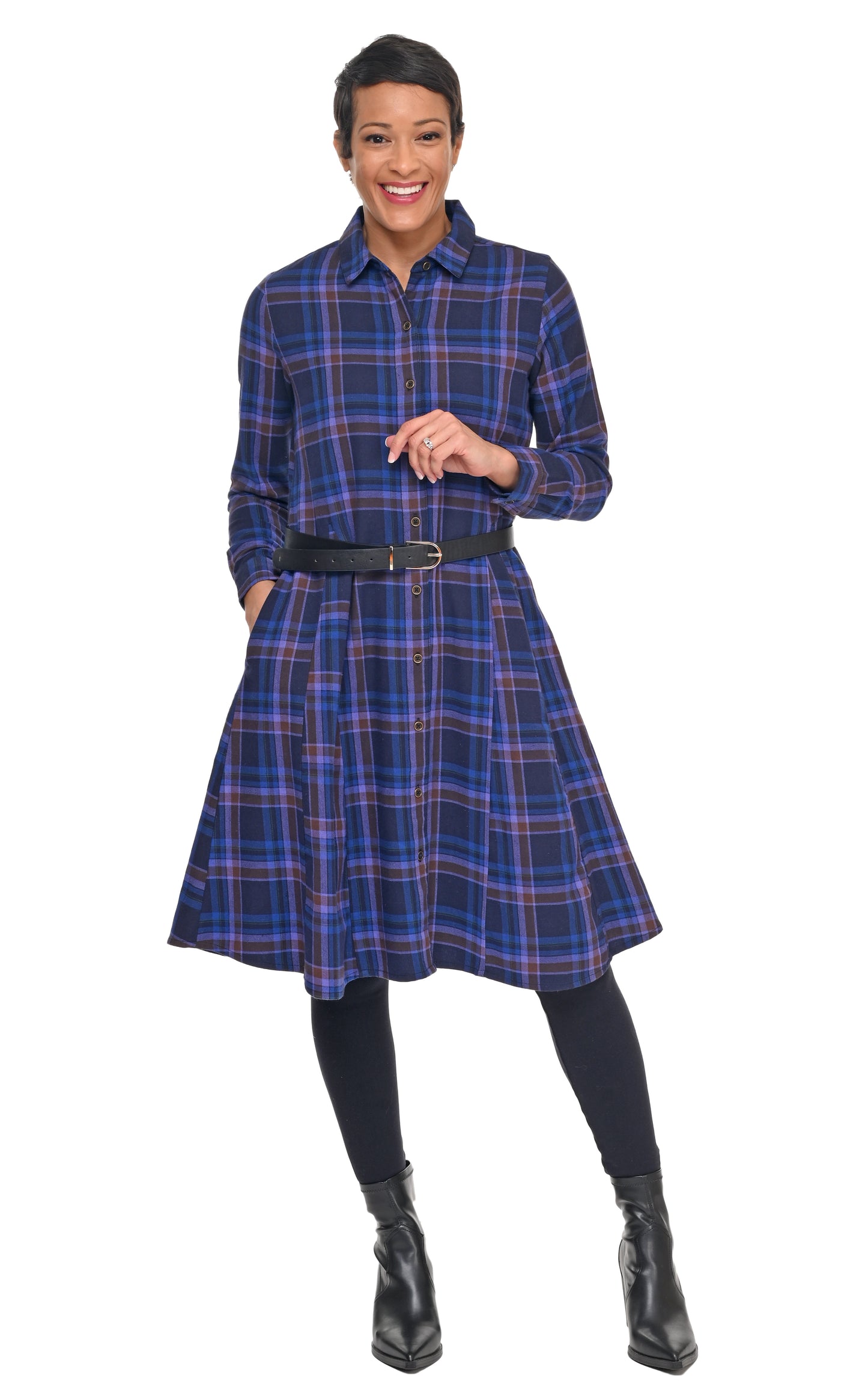 FINAL SALE CV1208 Sheridan Dress in Munich Flannel *
