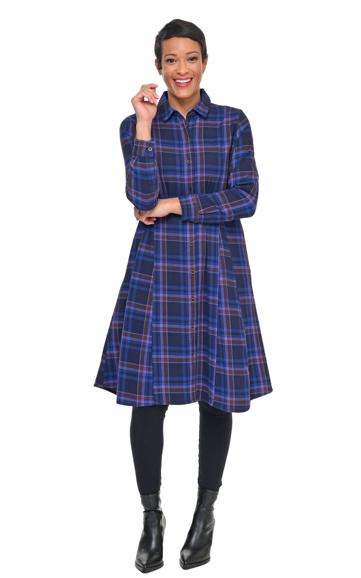 FINAL SALE CV1208 Sheridan Dress in Munich Flannel *