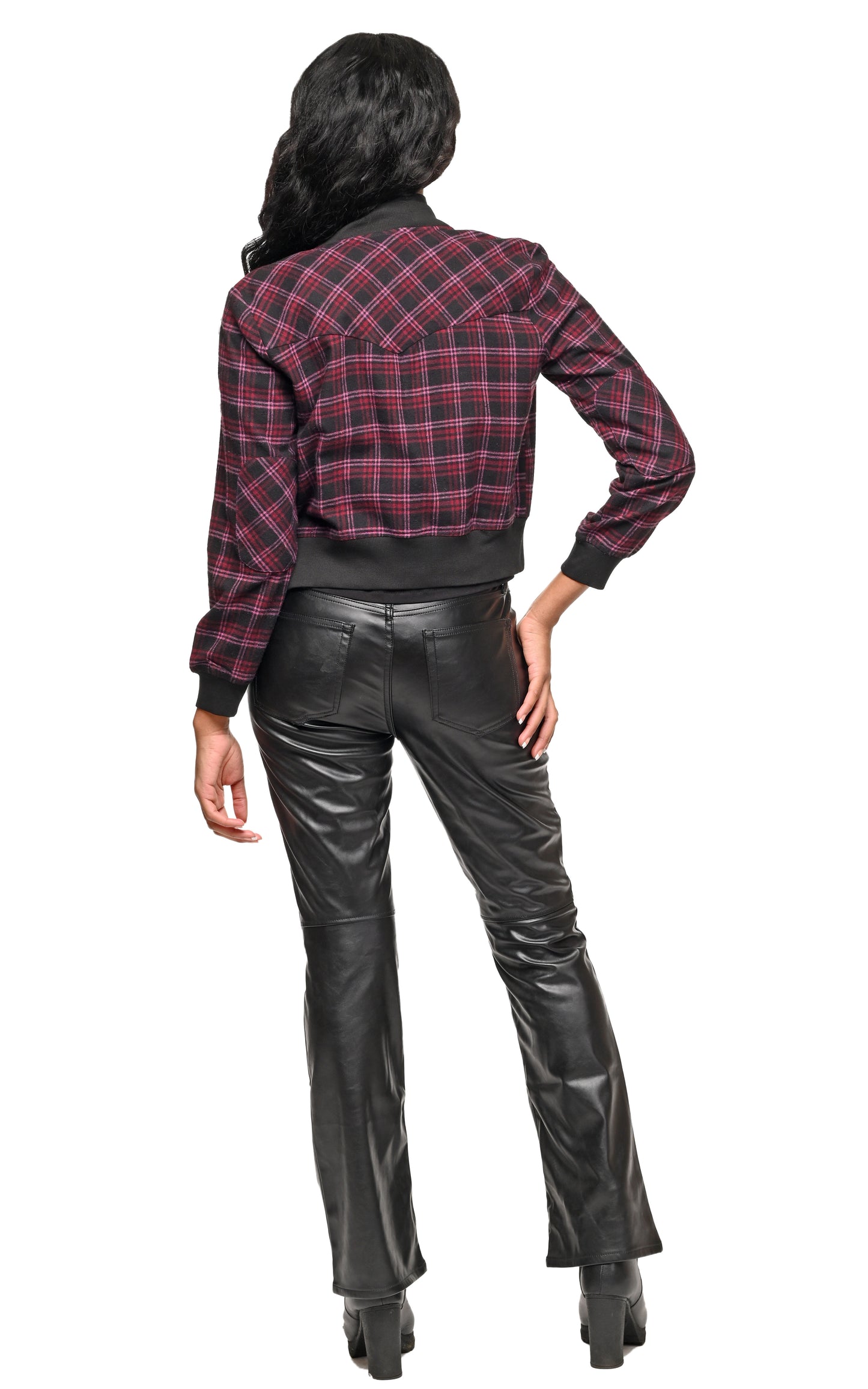 FINAL SALE CV1226 Bobbi Bomber Jacket in Oslo Flannel*