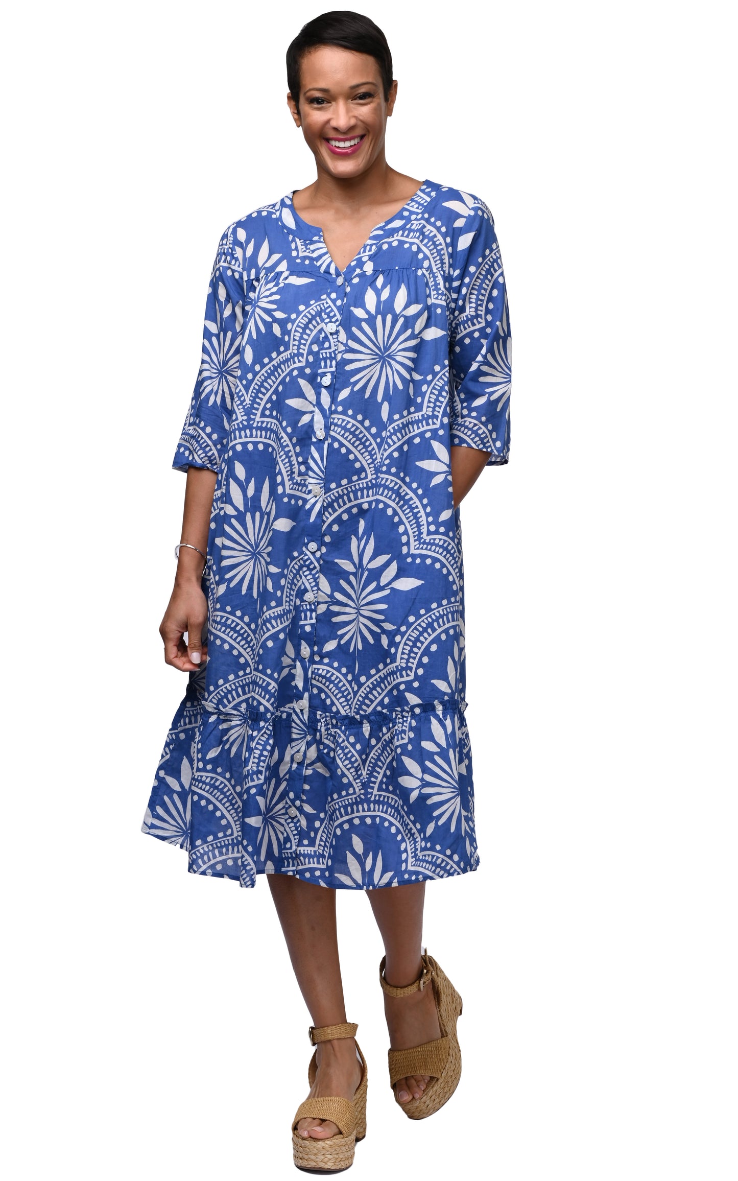 CV1253 Jasmine Dress in Delft Mosaic*