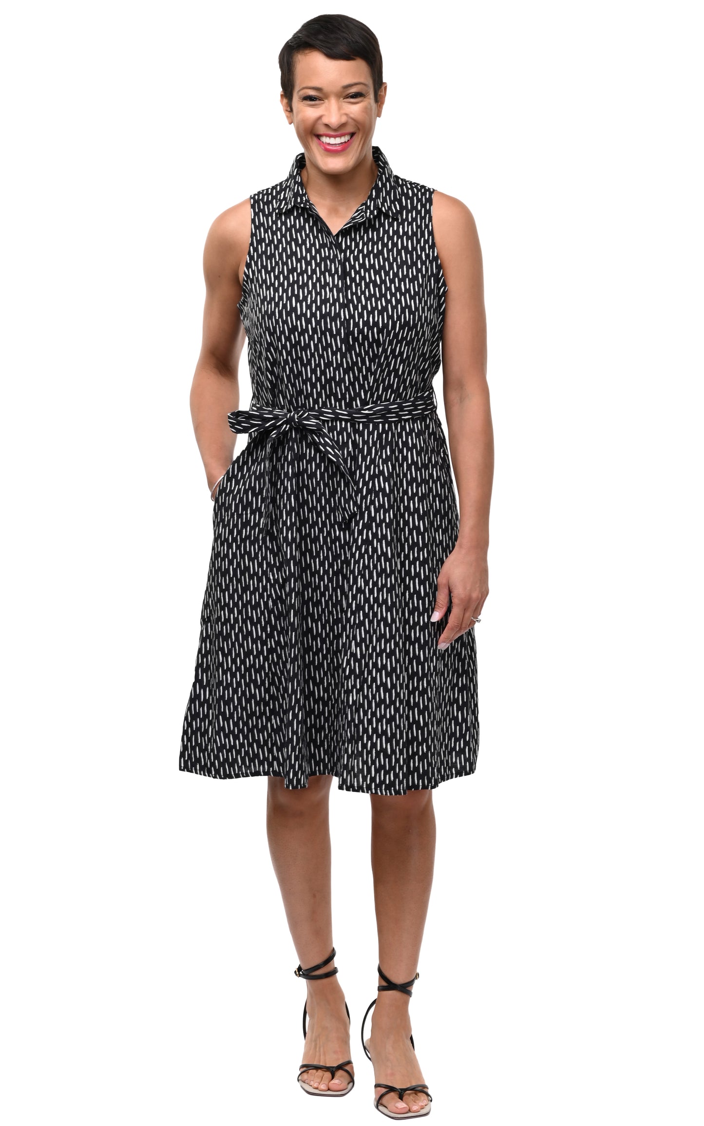 CV1260 Christine Dress in Dashed Lines
