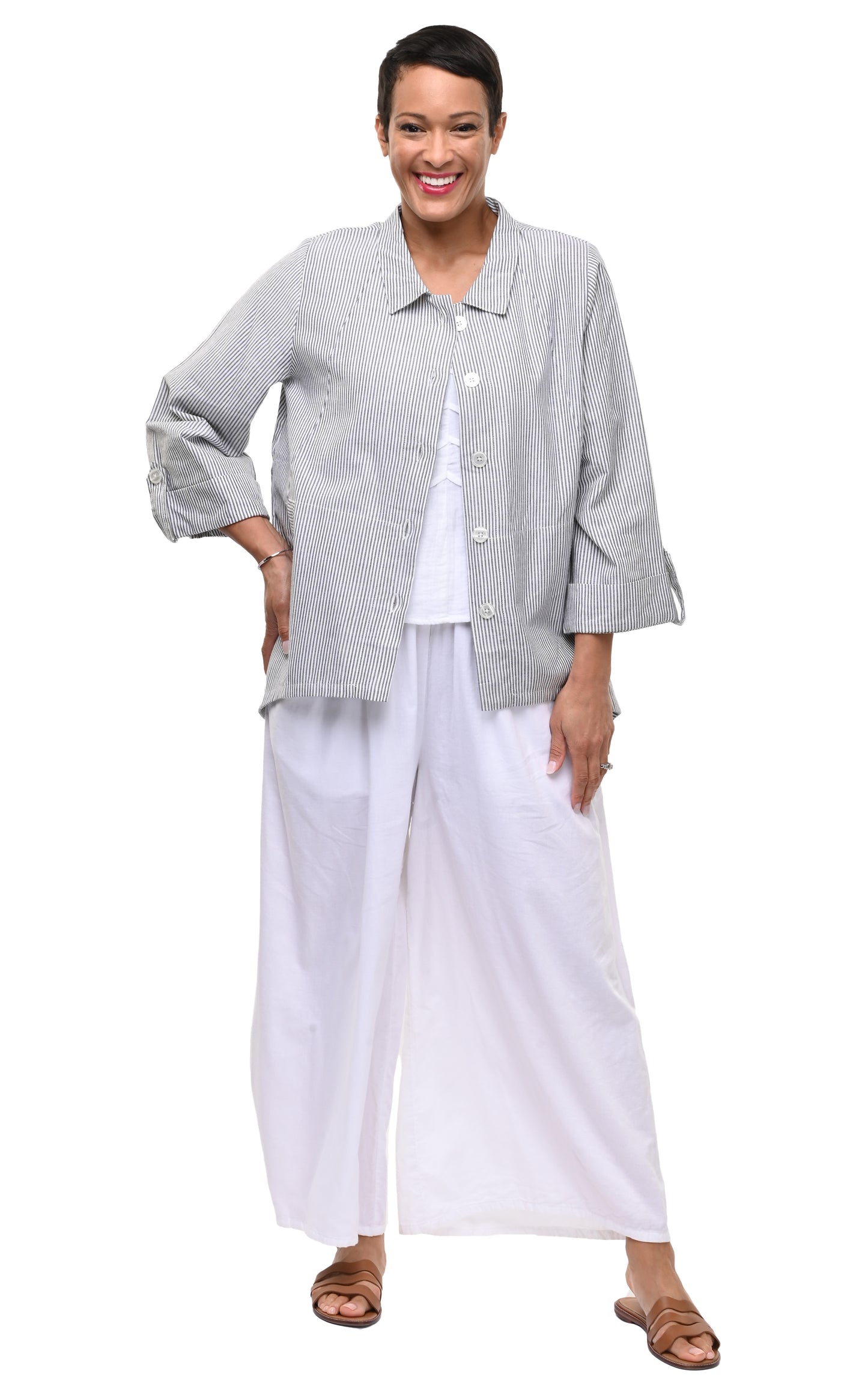 CV1269 Leigh Jacket in Ticking Stripe*