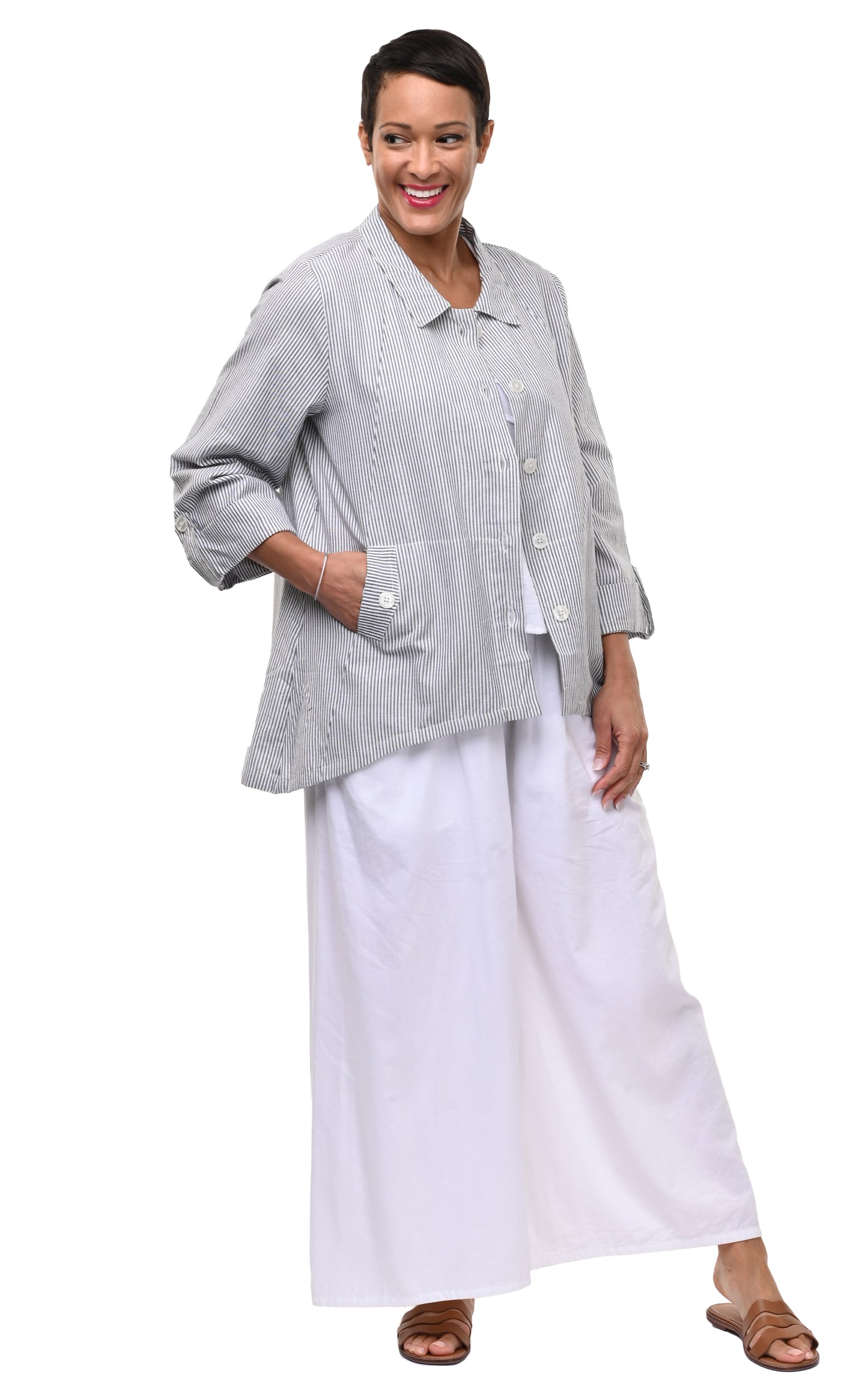 CV1269 Leigh Jacket in Ticking Stripe*