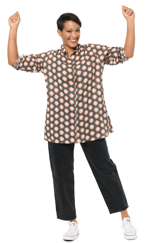 FINAL SALE CV133 Logan Button Down in Apricot Gypsy*