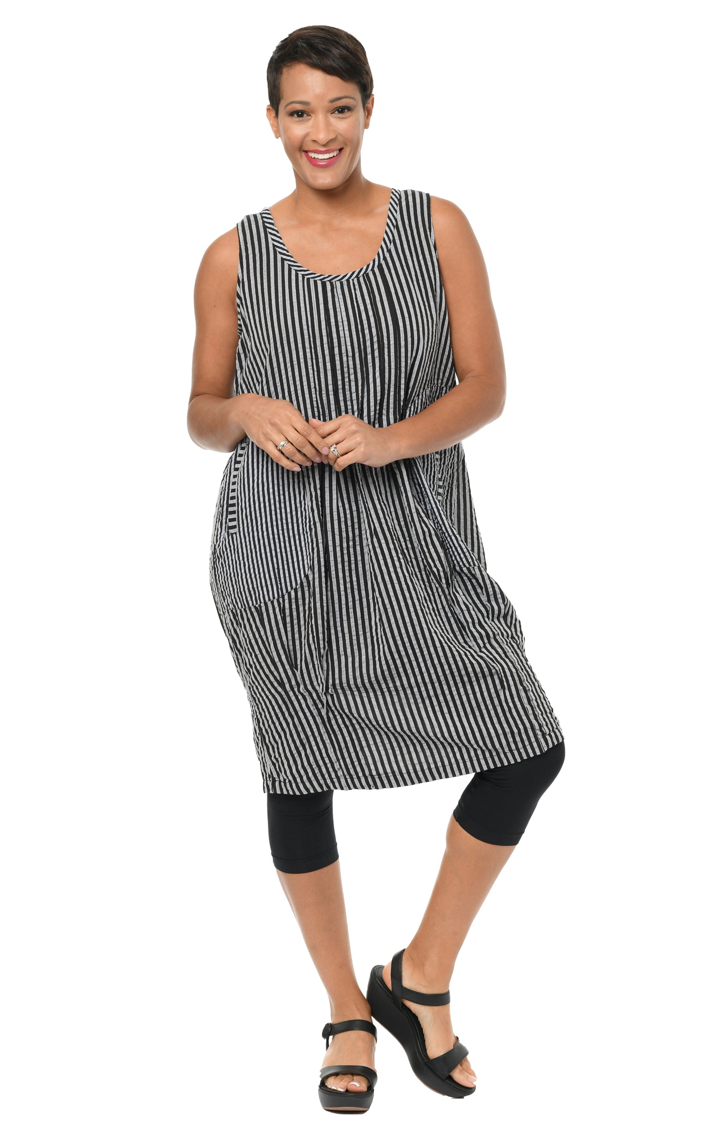 FINAL SALE CV177 Santa Fe Dress in Harrison Stripe*